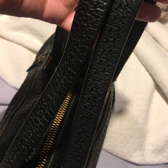 Prada Vitello Trimmed Tessuto Bowler Bag Satchel Shoulder Handbag - Picture 7 of 16